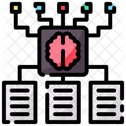 Data algorithm Icon - Download in Colored Outline Style