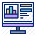 Data analysis on computer  Icon