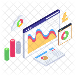 Data Analytics Icon - Download in Isometric Style