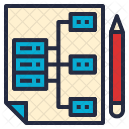 Data architecture Icon - Download in Colored Outline Style