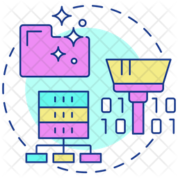 Data cleaning Icon - Download in Colored Outline Style
