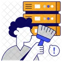 Data Cleaning Data Remove Server Cleaning Icon