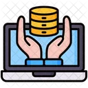 Data Collection Laptop Hand Icon