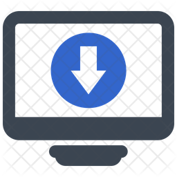 Data Download Icon - Download in Colored Outline Style