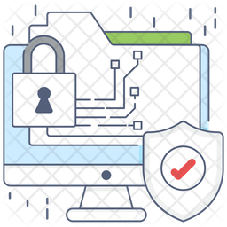 Data Encryption Icon - Download in Colored Outline Style