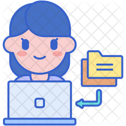 Data Entry Icon - Download in Colored Outline Style
