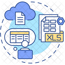 Data entry Icon - Download in Colored Outline Style