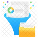 Data Filtration Data Extraction Data Funnel Icon