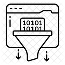 Data Filtration Data Extraction Data Pouring Icon