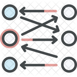 Data flow Icon - Download in Colored Outline Style