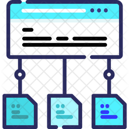 Data flow Icon - Download in Colored Outline Style