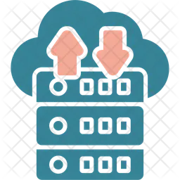 Data Flow Cloud Icon - Download in Dual Tone Style