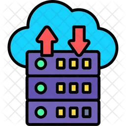 Data flow cloud Icon - Download in Colored Outline Style