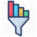 Funnel Chart Conversion Rate Data Filtration Icon