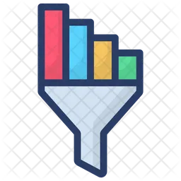 Data Funnel Icon - Download in Colored Outline Style