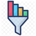 Funnel Chart Conversion Rate Data Filtration Icon