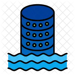 Data Lake Icon - Download in Colored Outline Style