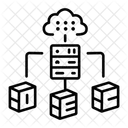 Data Movement Distributed Database Icon