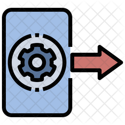 Data Output Icon - Download in Colored Outline Style