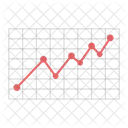 Data Points Line Chart Rising Up Icon