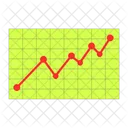 Data Points Line Chart Rising Up Icon