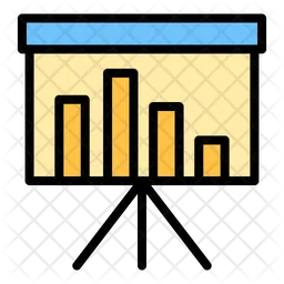 Data Presentation Icon - Download in Colored Outline Style