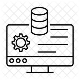 Data Processing Icon - Download in Line Style