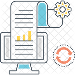 Data Processing Icon - Download in Colored Outline Style