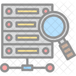 Data Query Icon - Download in Colored Outline Style