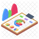 Data Analytics Graph Paper Business Report Icon