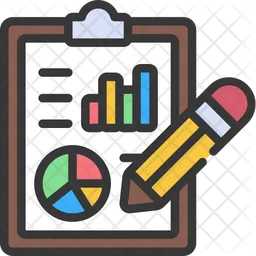 Data Report Icon - Download in Colored Outline Style