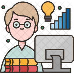 Data Scientist Icon - Download in Colored Outline Style