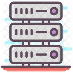 Data Server Icon - Download in Colored Outline Style