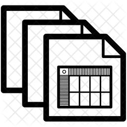 Data Set Icon - Download in Line Style