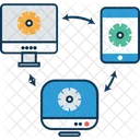 Data Share With Devices Network Connection Networking Icon