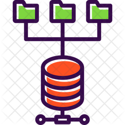 Data Source Icon - Download in Colored Outline Style