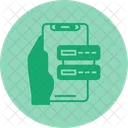 Data Storage Hand Holding Phone Storage Icon