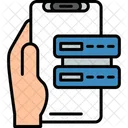 Data Storage Hand Holding Phone Storage Icon