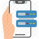 Data Storage Hand Holding Phone Storage Icon