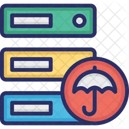 Data Storage With Umbrella  Icon