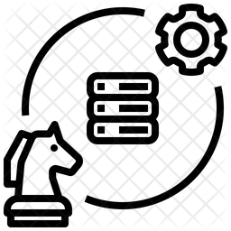 Data Strategy Icon - Download in Line Style