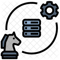 Data Strategy Icon - Download in Colored Outline Style