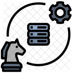 Data Strategy Icon - Download in Colored Outline Style