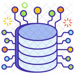 Data Technology Icon - Download in Colored Outline Style