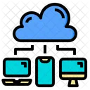 Data Transfer Cloud System Online Icon