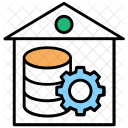 Data Warehouse Icon - Download in Colored Outline Style