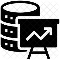 Database Chart Icon - Download in Glyph Style