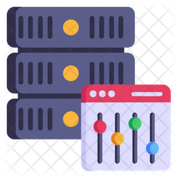Database Control Icon - Download in Colored Outline Style