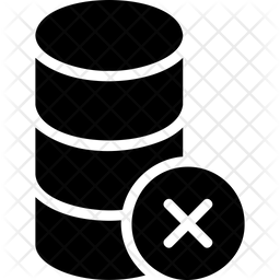 Database Delete Icon - Download in Glyph Style