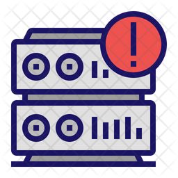 Database Error Icon - Download in Colored Outline Style